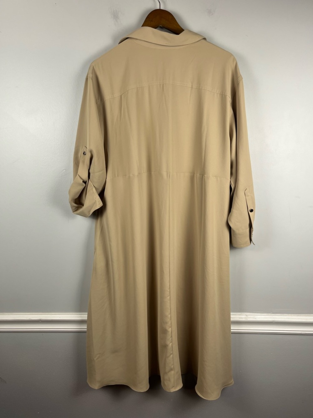 New Chicos Petite Twill Belted Midi Shirtdress MISSING BELT SIZE 12 petite - Picture 11 of 12